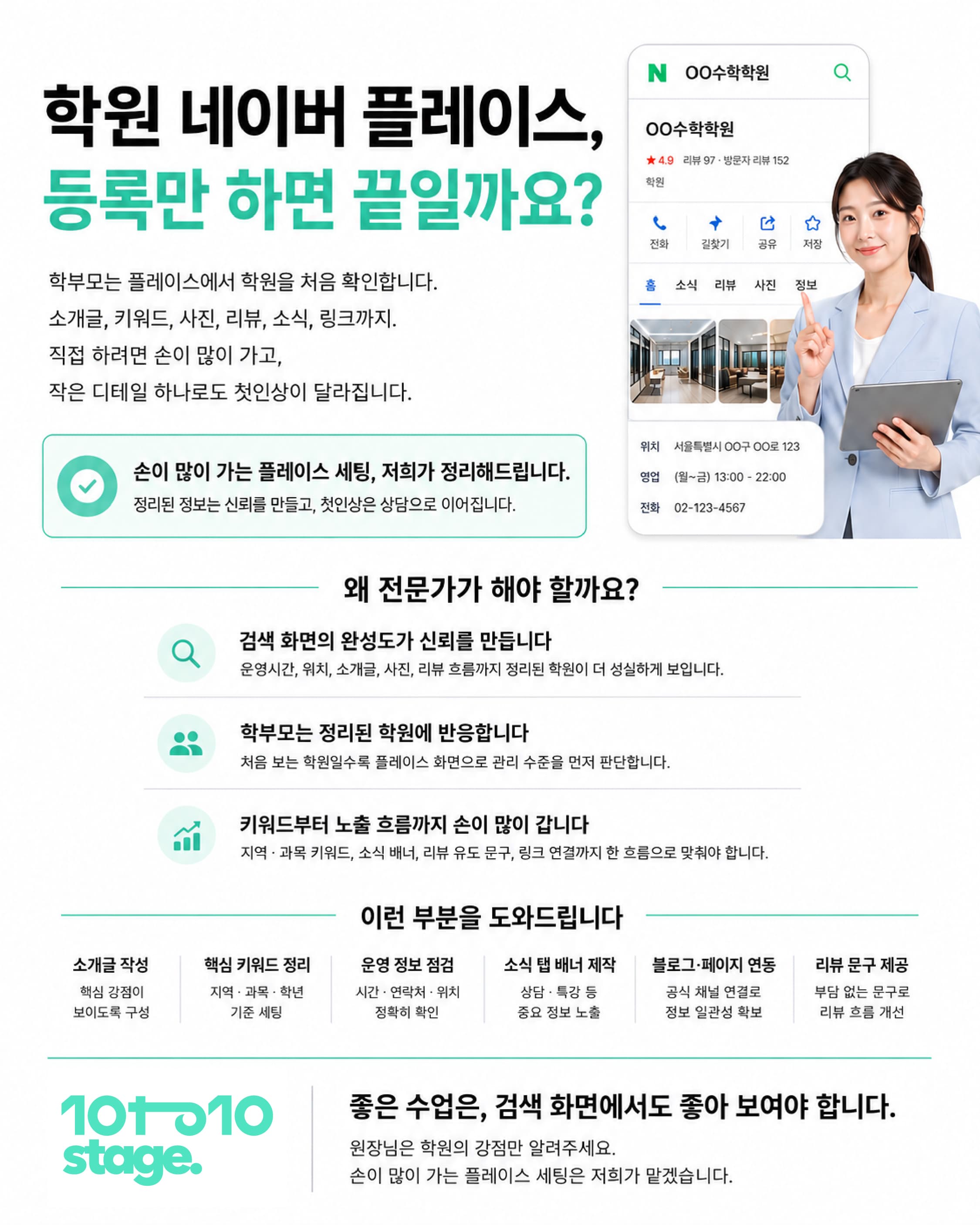 학원 네이버 플레이스 세팅 안내 콘텐츠